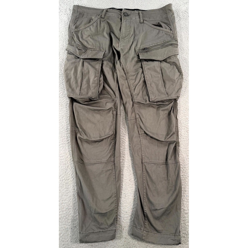G-Star Raw Rovic Zip 3D Pants Mens 36x30 Gray Cargo Tapered Leg Workwear Utility
